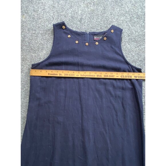 M.H.M Melissa Harper Dress Womens 10 Green Navy 2 pc Maxi Jacket Set Linen blend - Picture 15 of 16